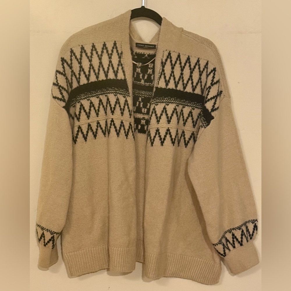 Lane Bryant Beige and black Navajo print Knit Cardigan